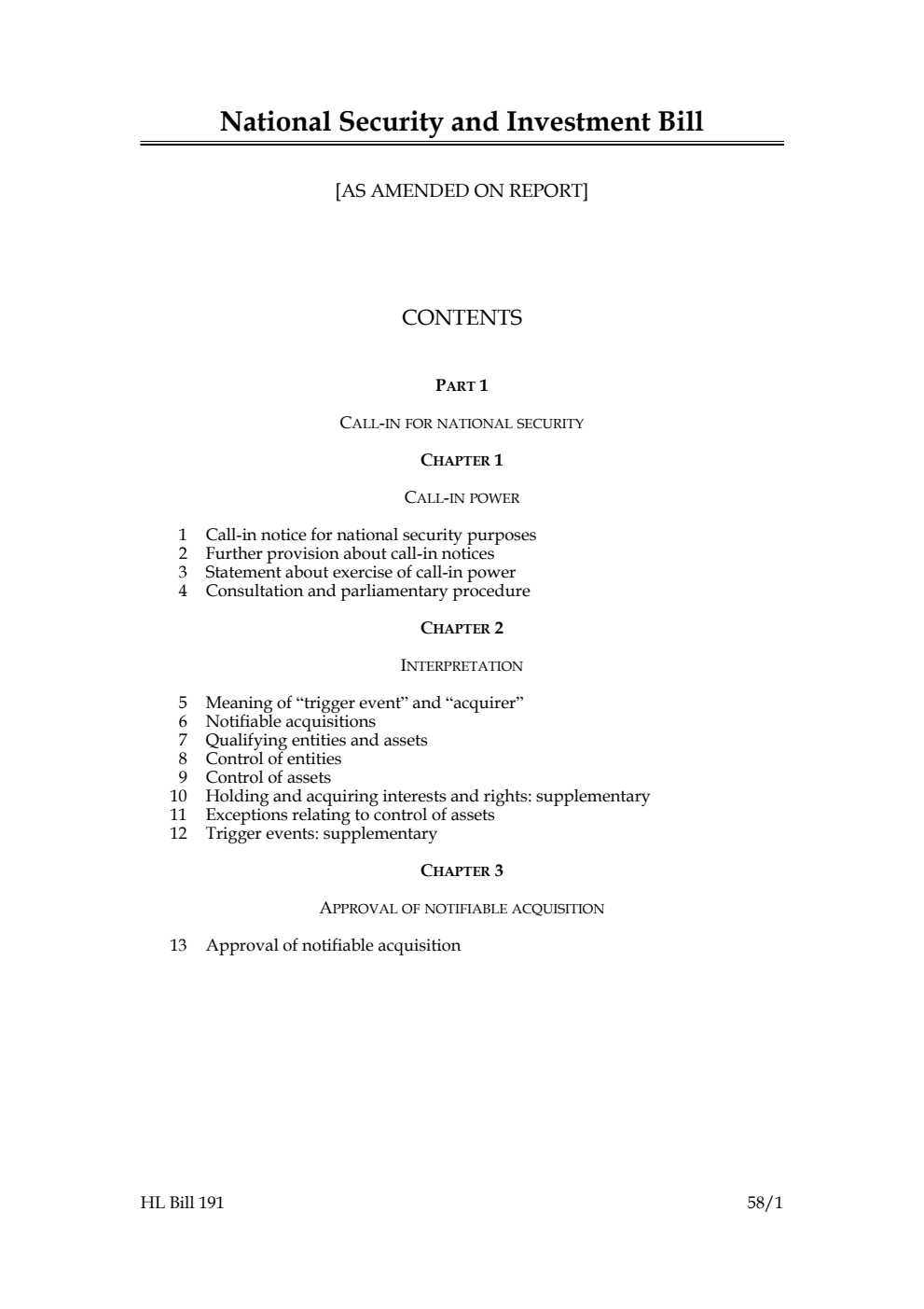 National Security and Investment Bill [as amended on Report]