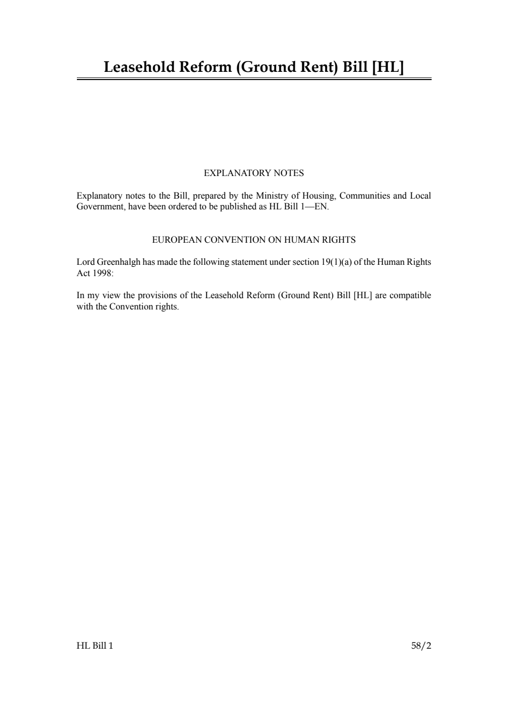 Leasehold Reform (Ground Rent) Bill