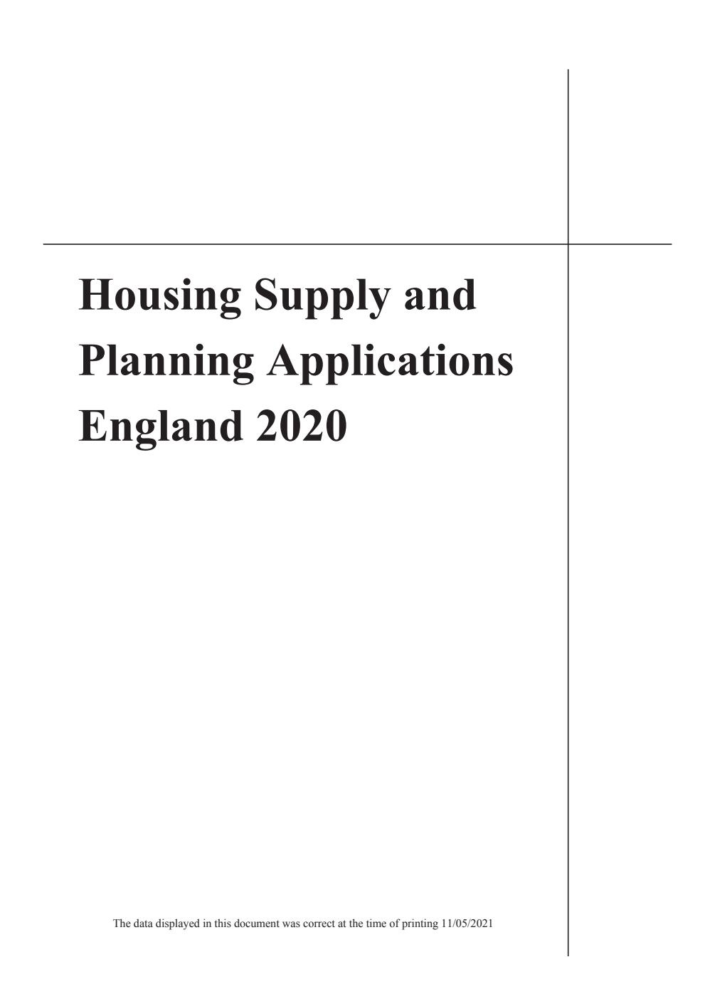Housing Supply and Planning Applications England 2020