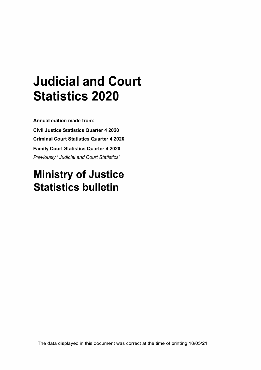 Judicial and Court Statistics 2020