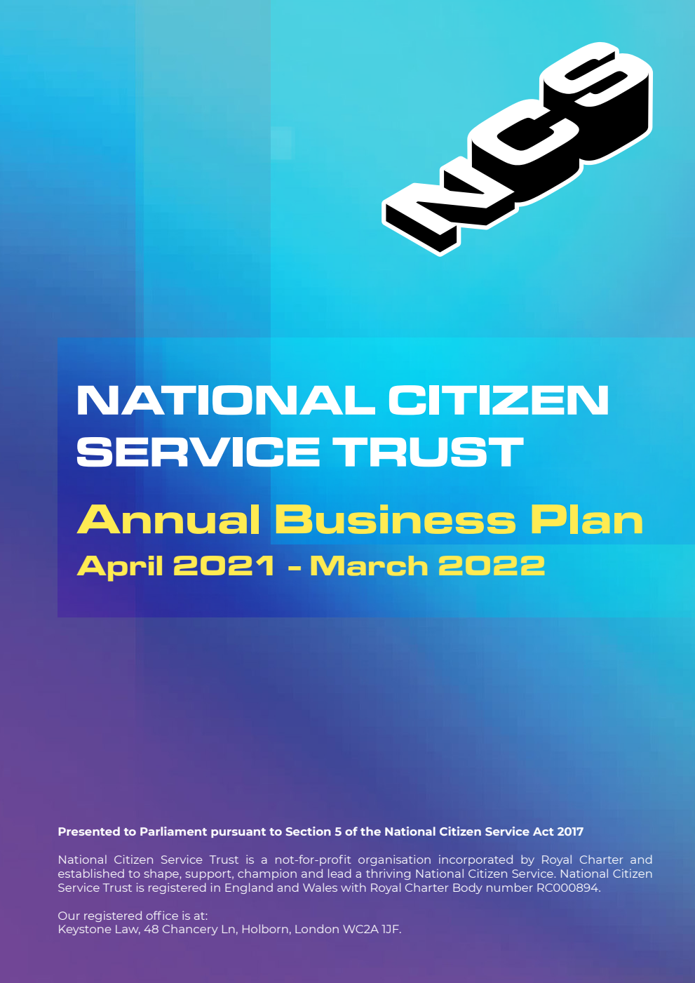 National Citizen Service Trust Annual Business Plan April 2021 to March 2022