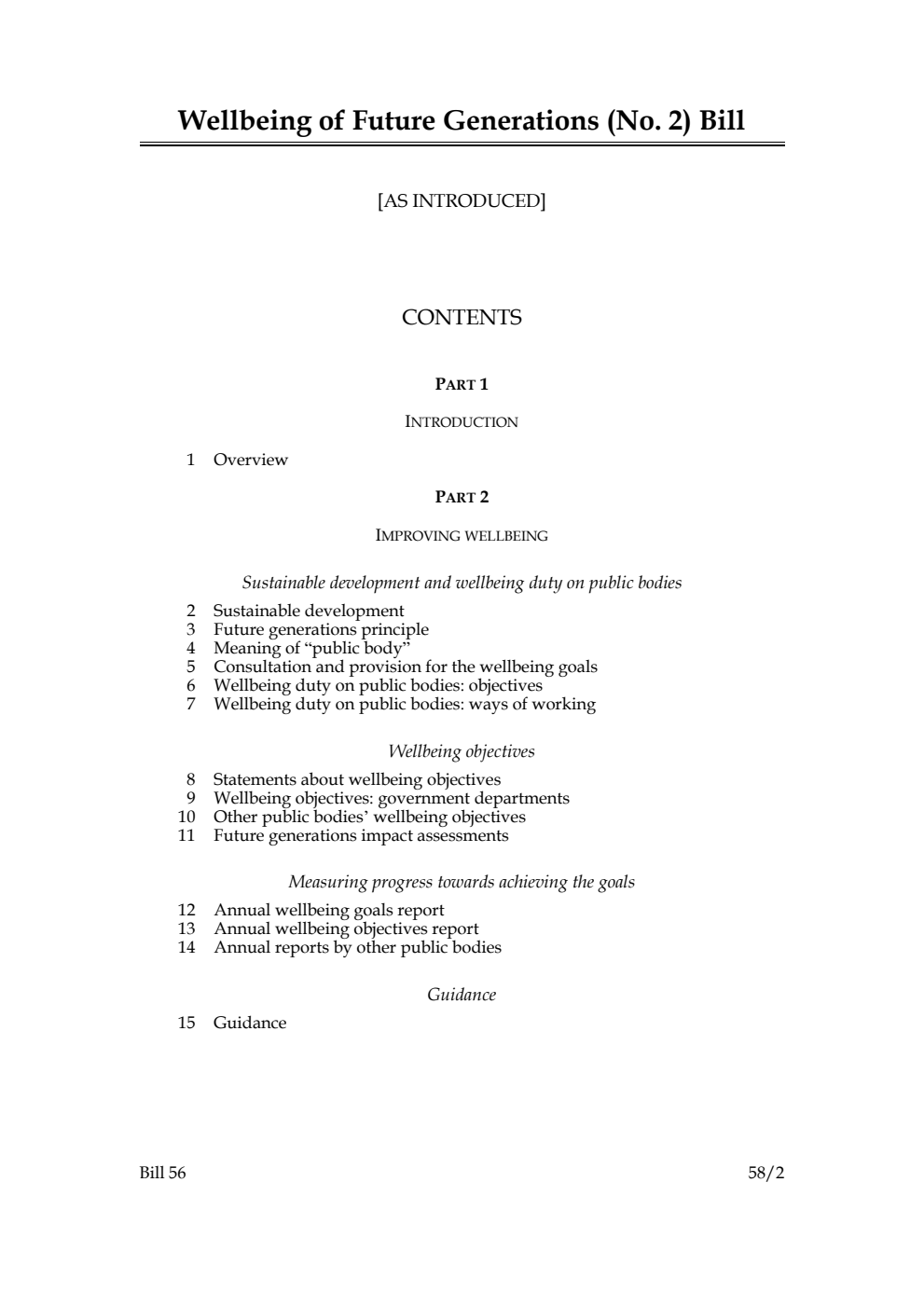 Wellbeing of Future Generations (No. 2) Bill