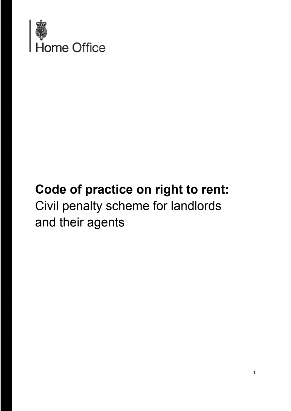 Code of practice on right to rent: Civil penalty scheme for landlords and their agents
