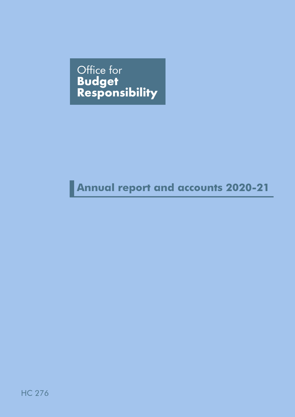 Office for Budget Responsibility Annual report and accounts 2020-21