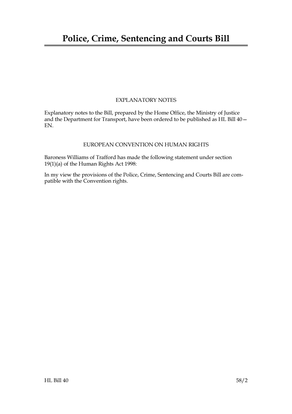 Police, Crime, Sentencing and Courts Bill