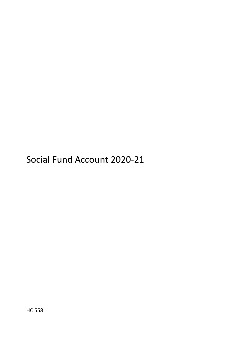 Social Fund Account 2020-21