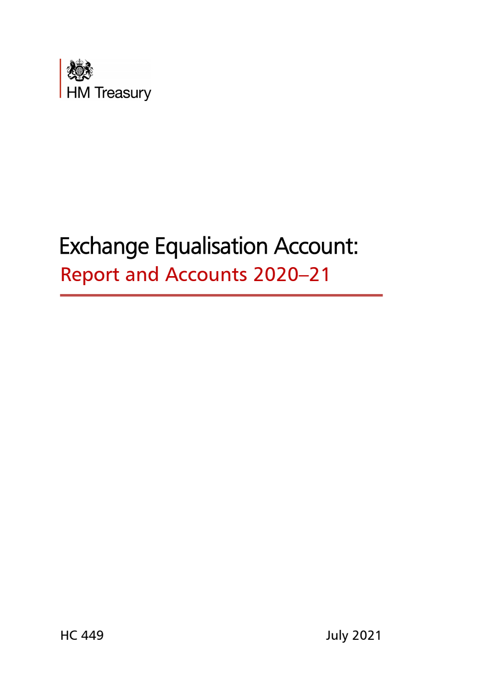 Exchange Equalisation Account: Report and accounts 2020-21