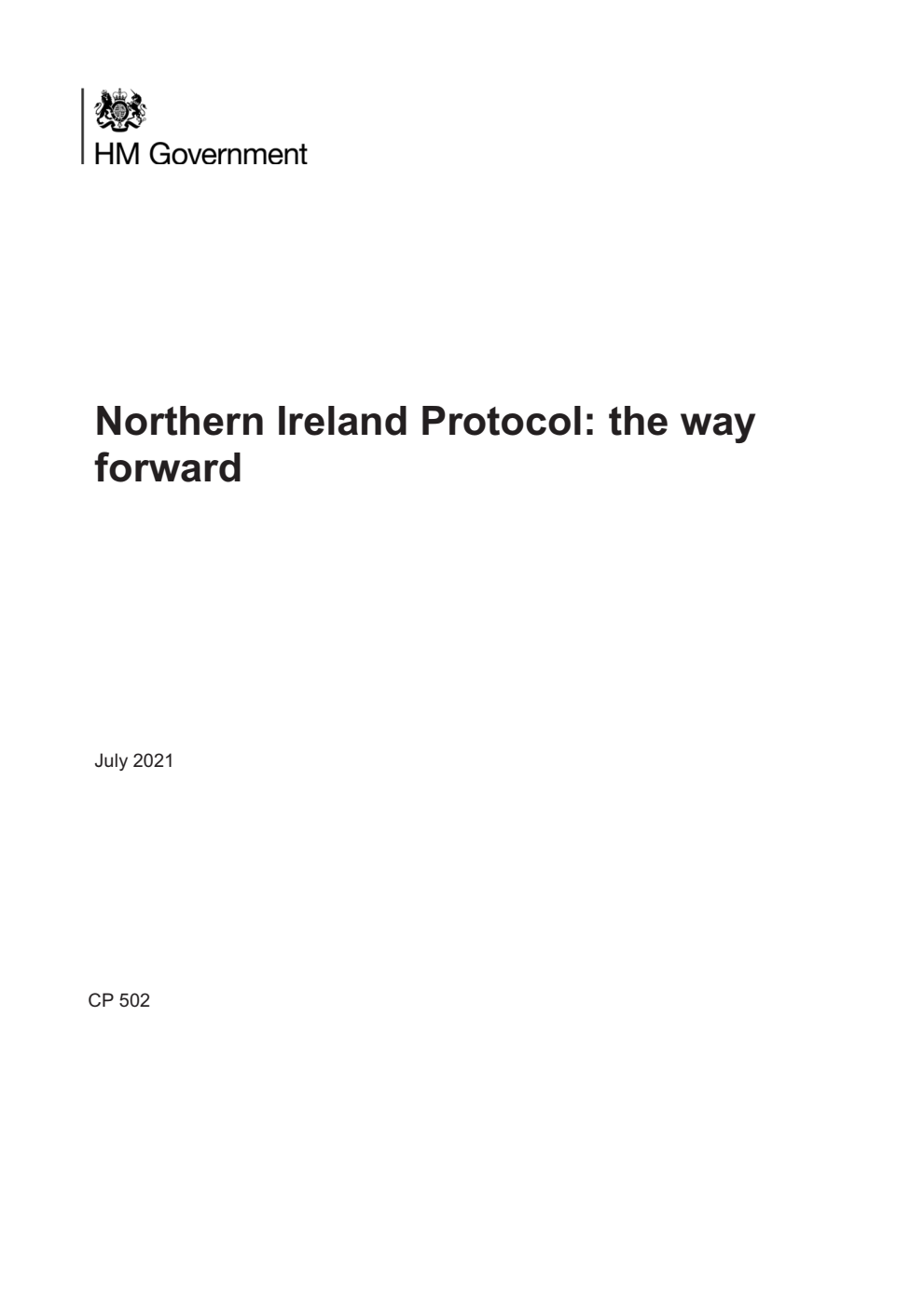 Northern Ireland Protocol: the way forward