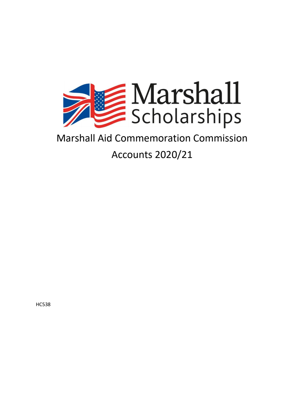 Marshall Aid Commemoration Commission Accounts 2020/21