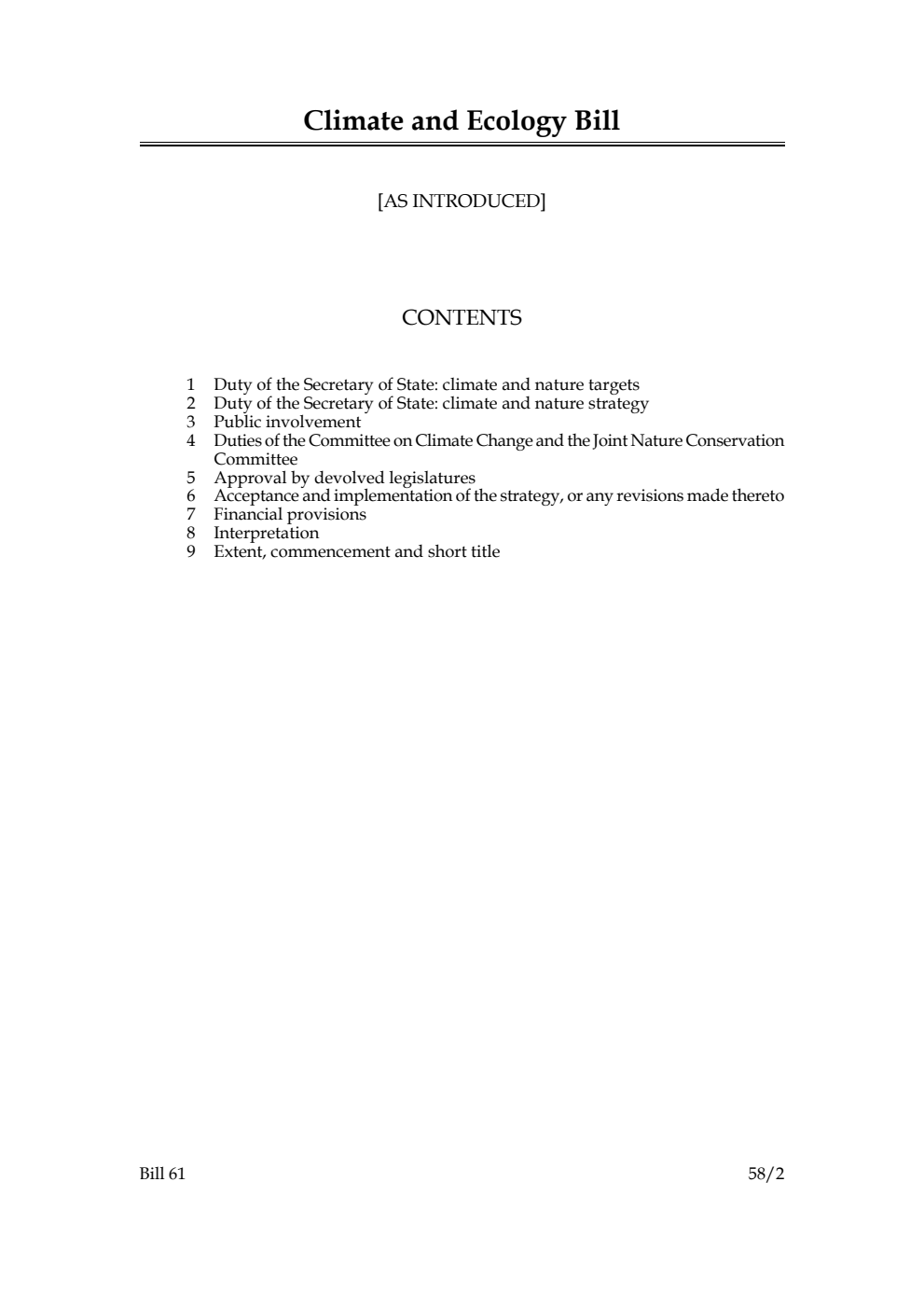 Climate and Ecology Bill