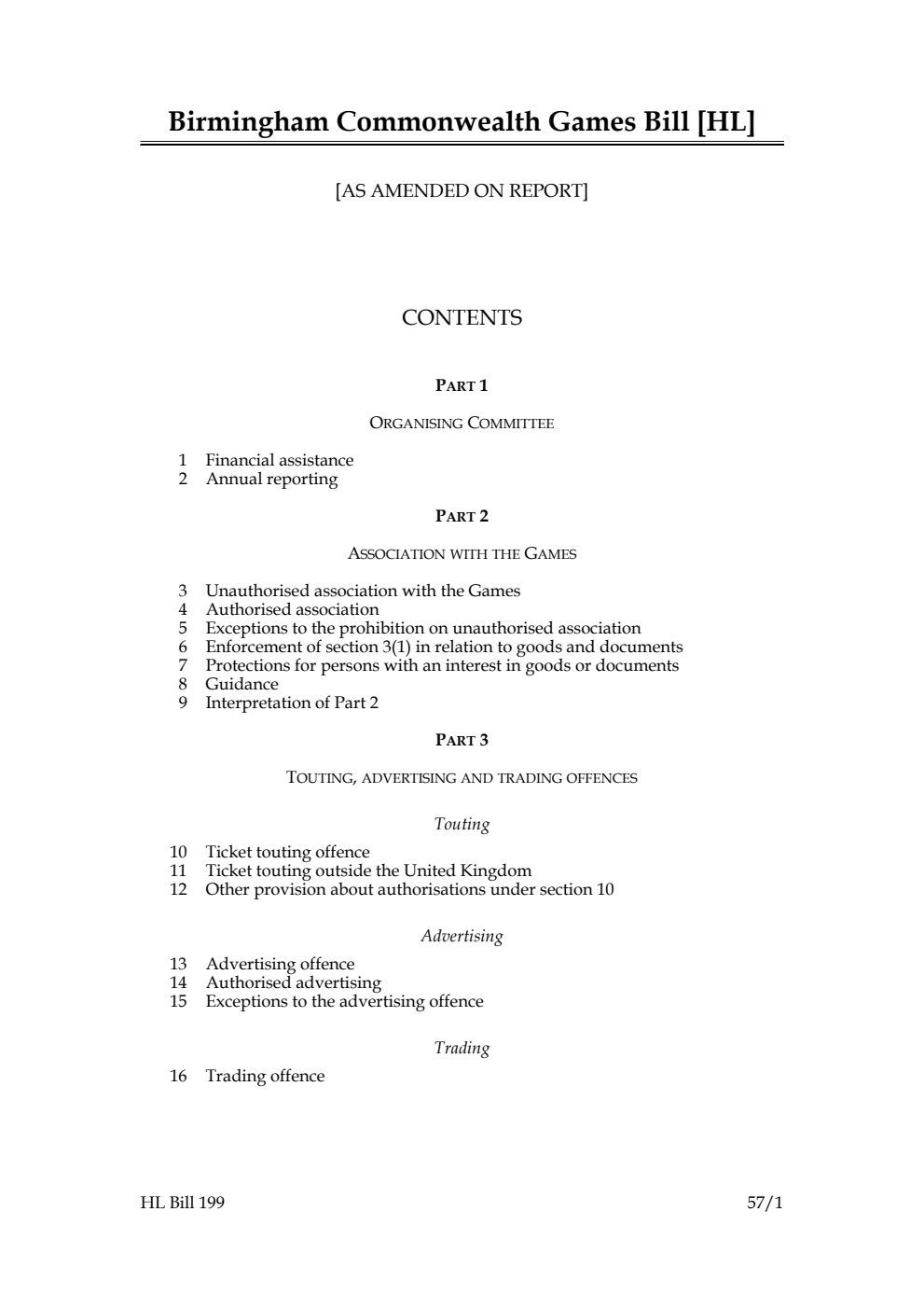 Birmingham Commonwealth Games Bill [as amended on Report]