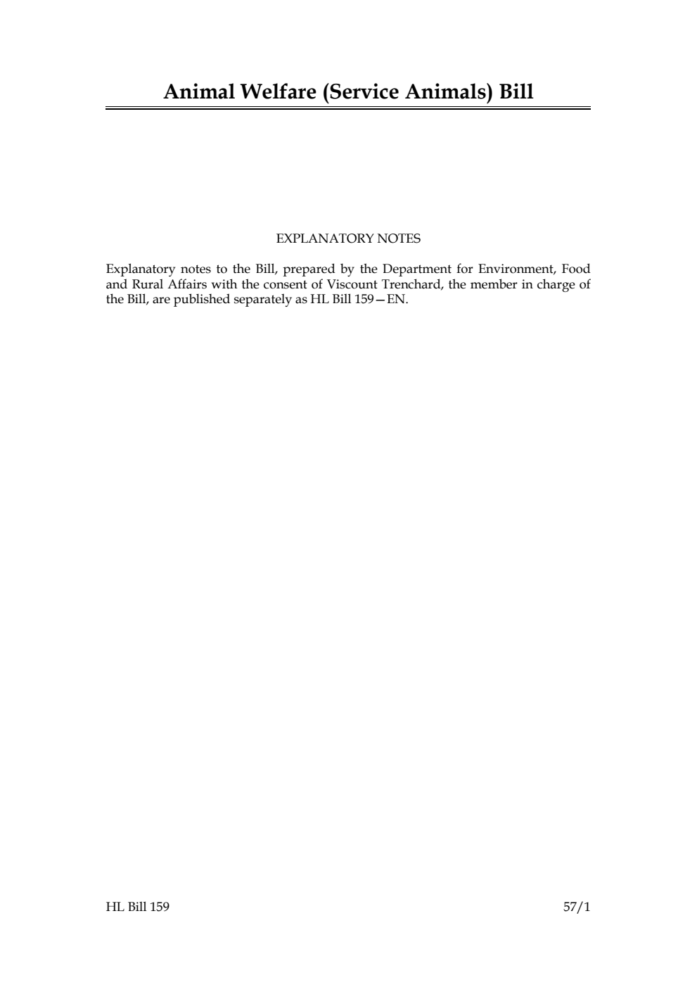 Animal Welfare (Service Animals) Bill