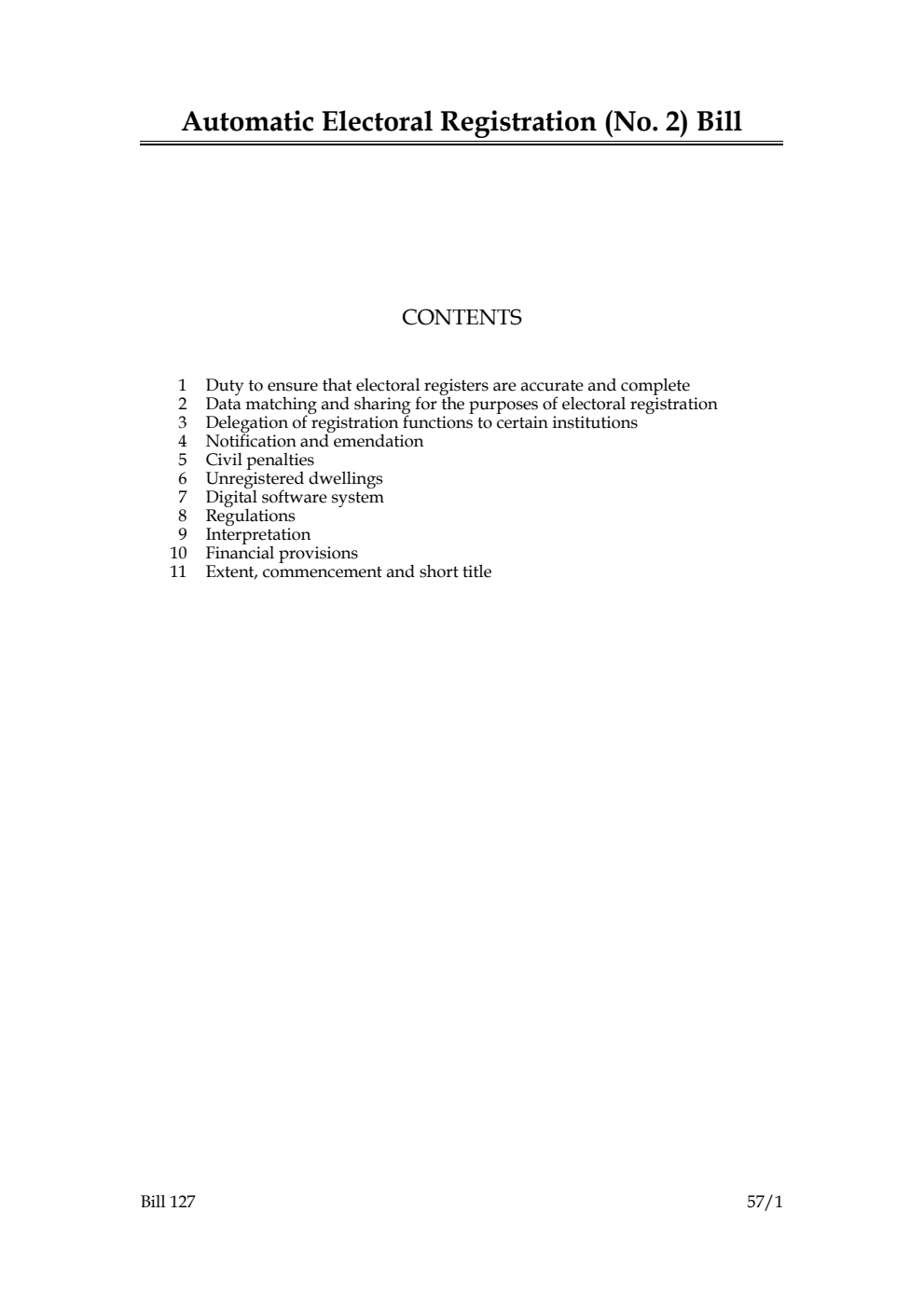 Automatic Electoral Registration (No. 2) Bill