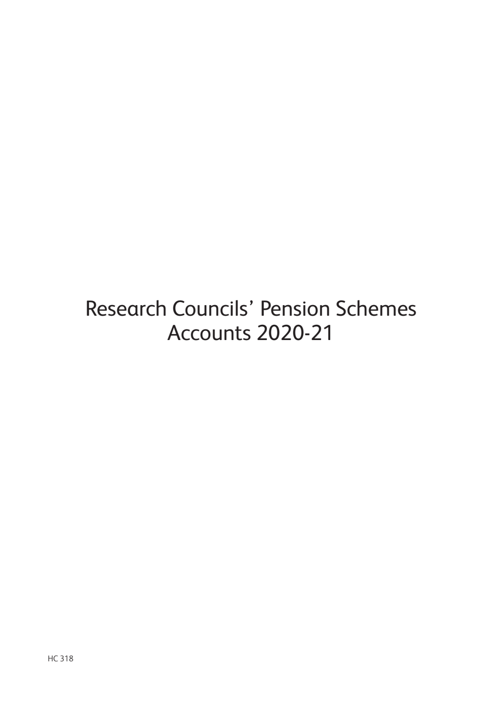 Research Councils' Pension Schemes Accounts 2020-21