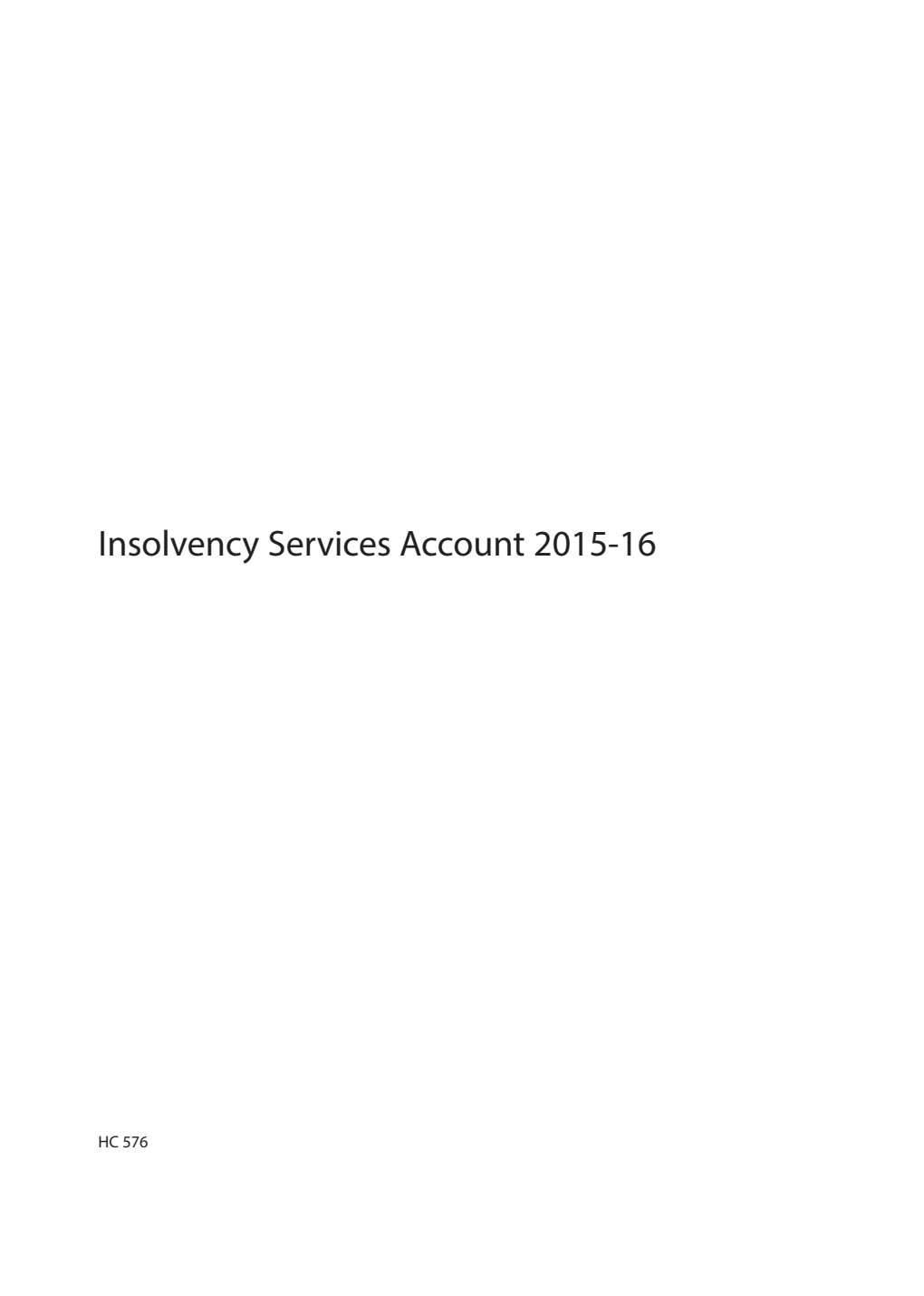 Insolvency Services Account 2015-16