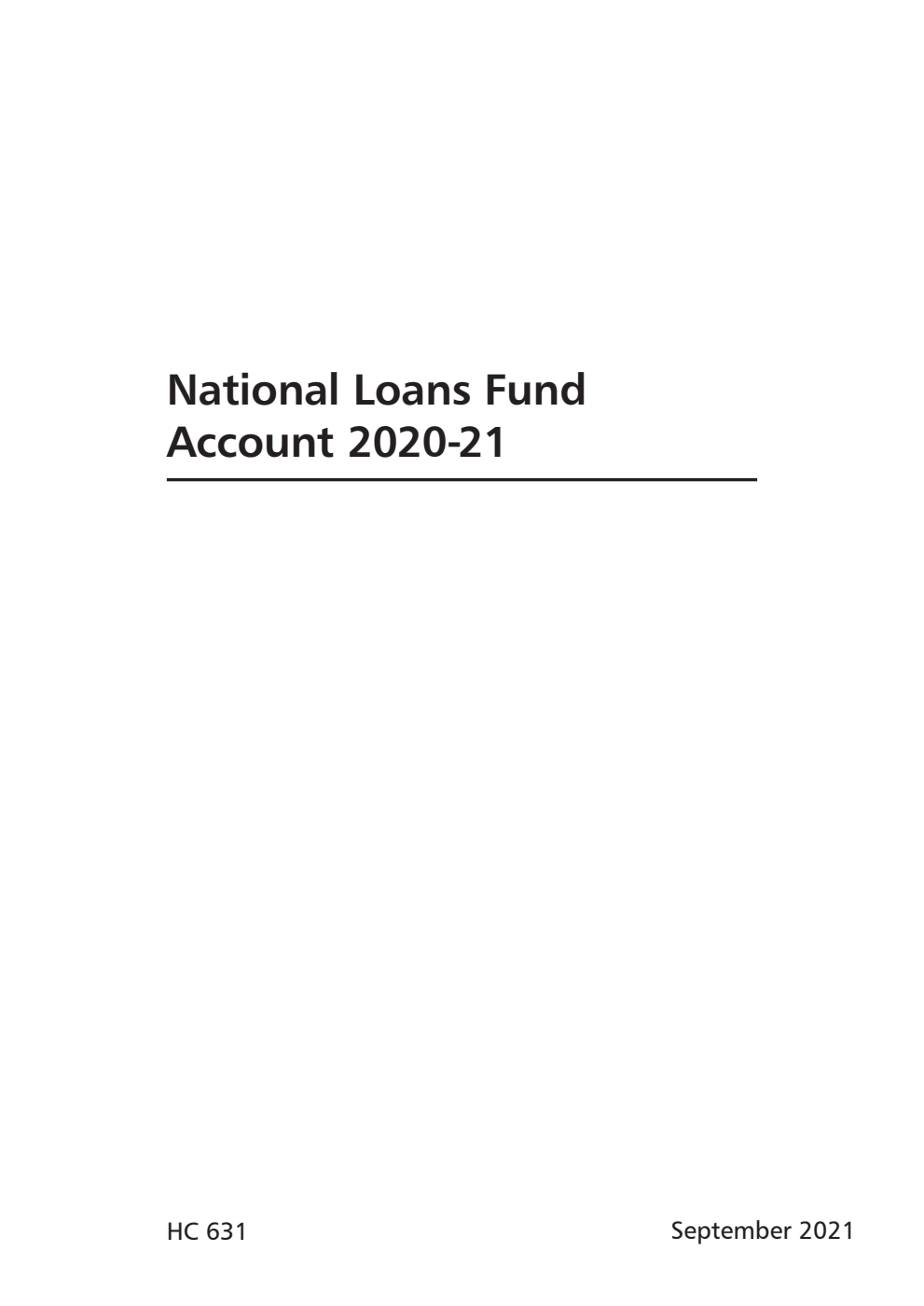 National Loans Fund Account 2020-21