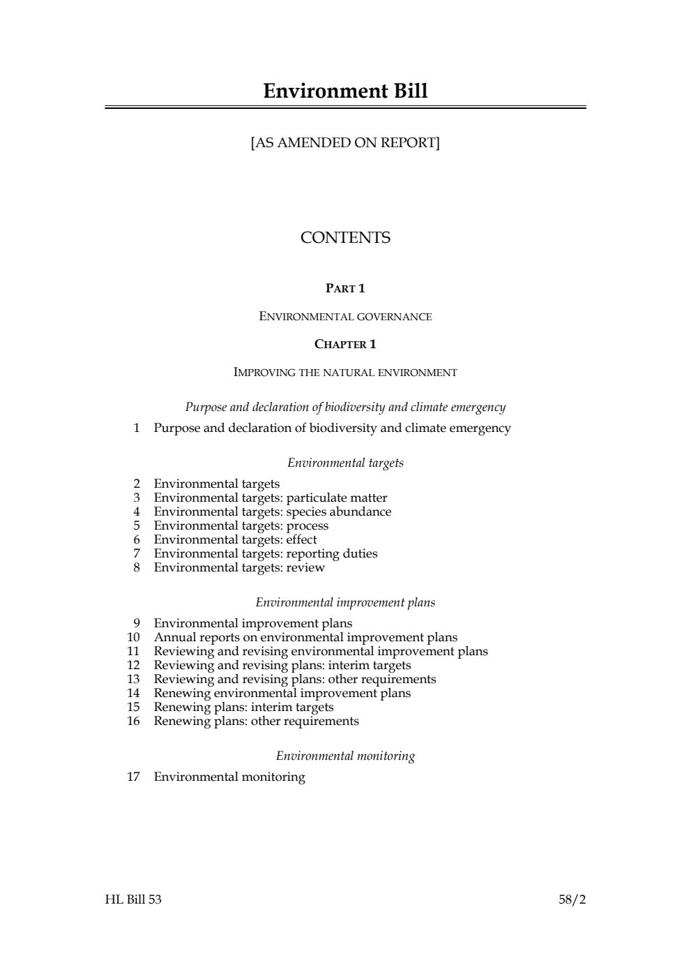 Environment Bill [as amended on Report]