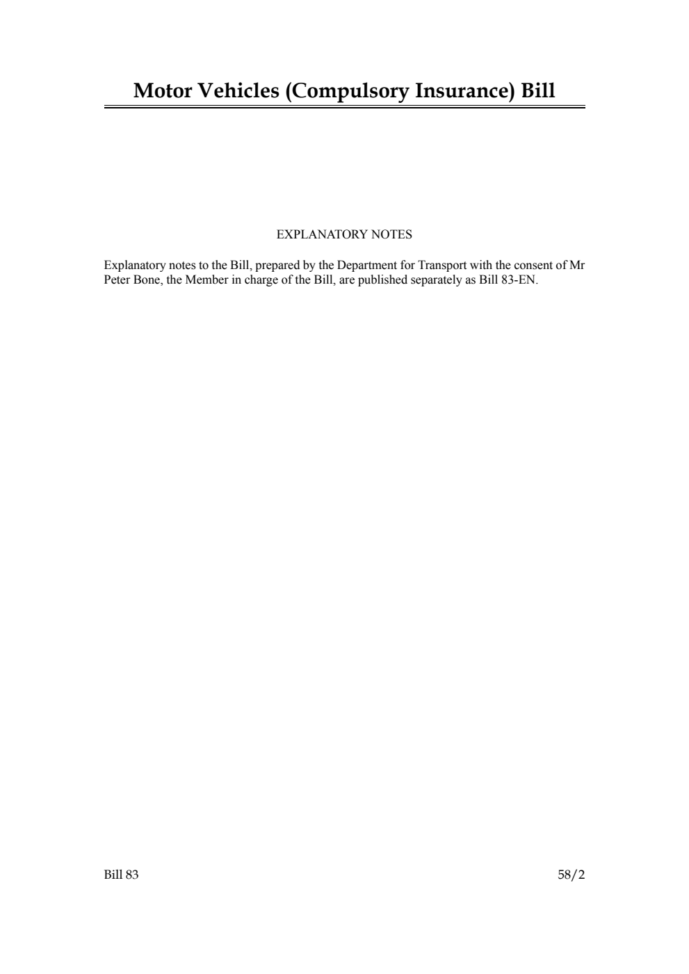 Motor Vehicles (Compulsory Insurance) Bill