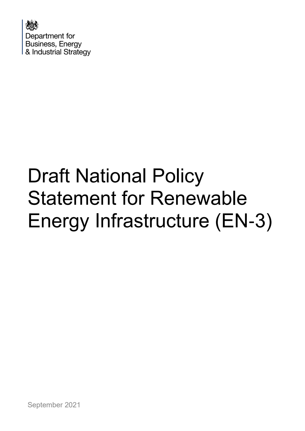 Draft National Policy Statement for Renewable Energy Infrastructure (EN‑3)