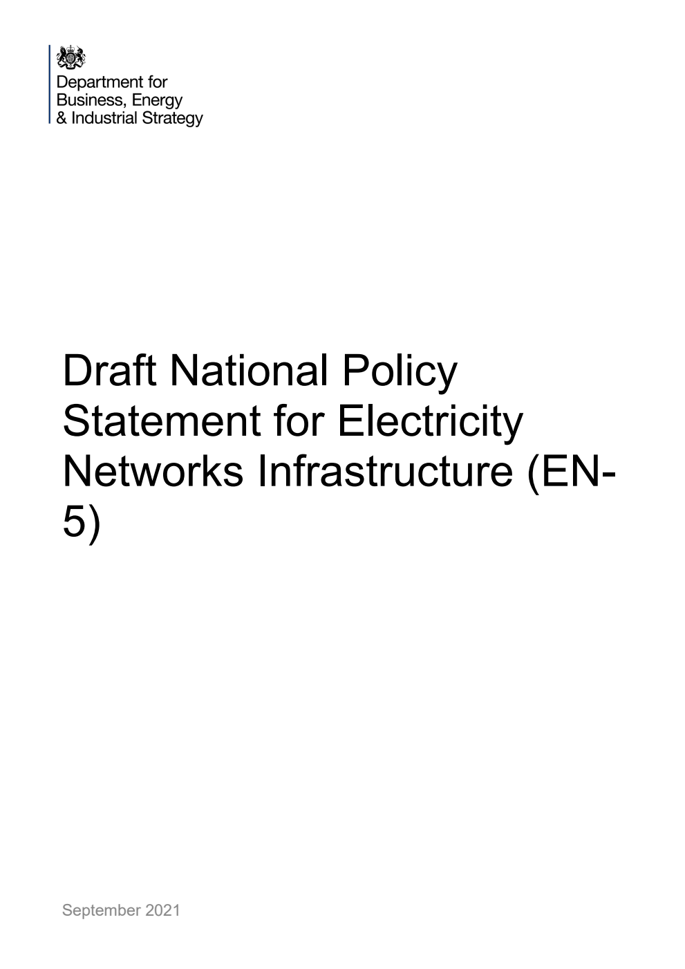 Draft National Policy Statement for Electricity Networks Infrastructure (EN-5)