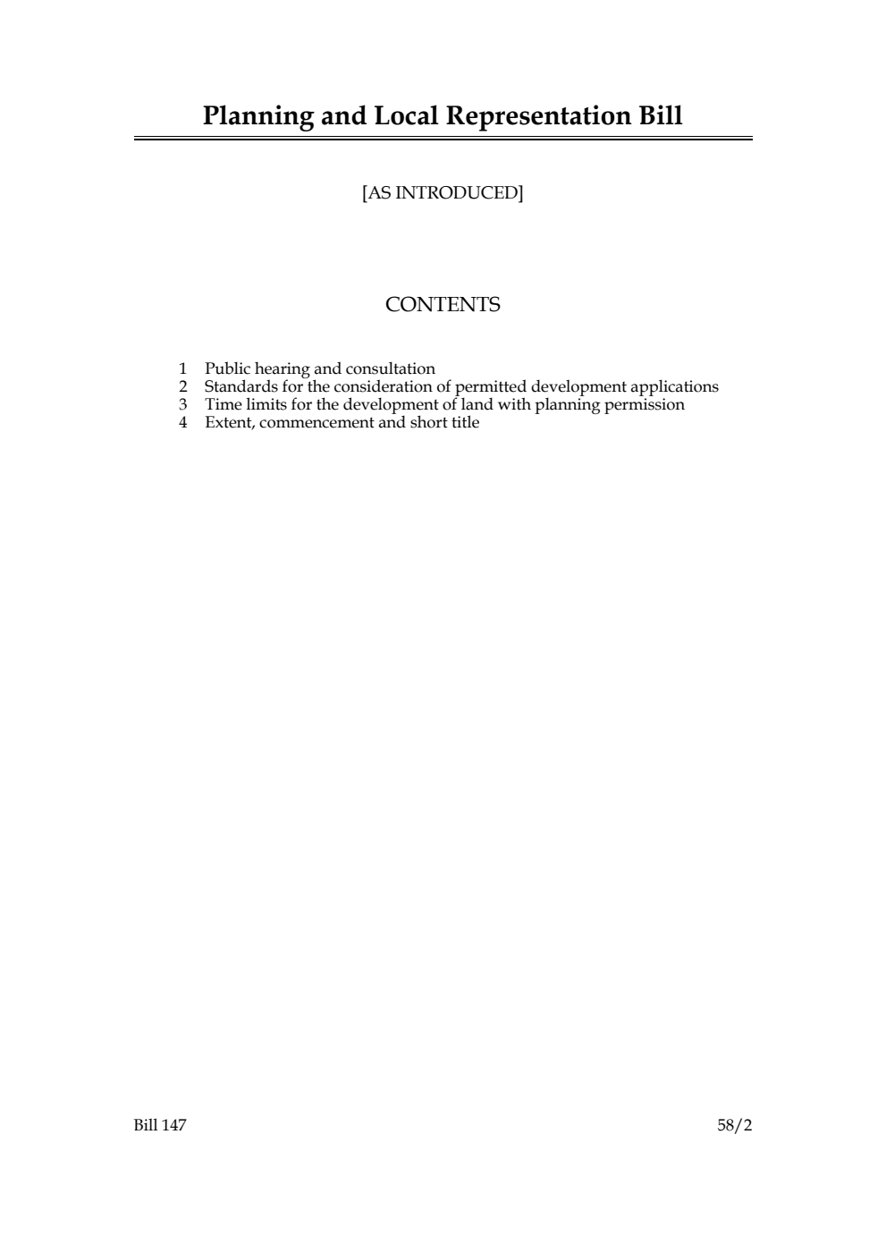 Planning and Local Representation Bill