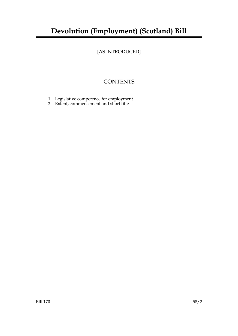 Devolution (Employment) (Scotland) Bill