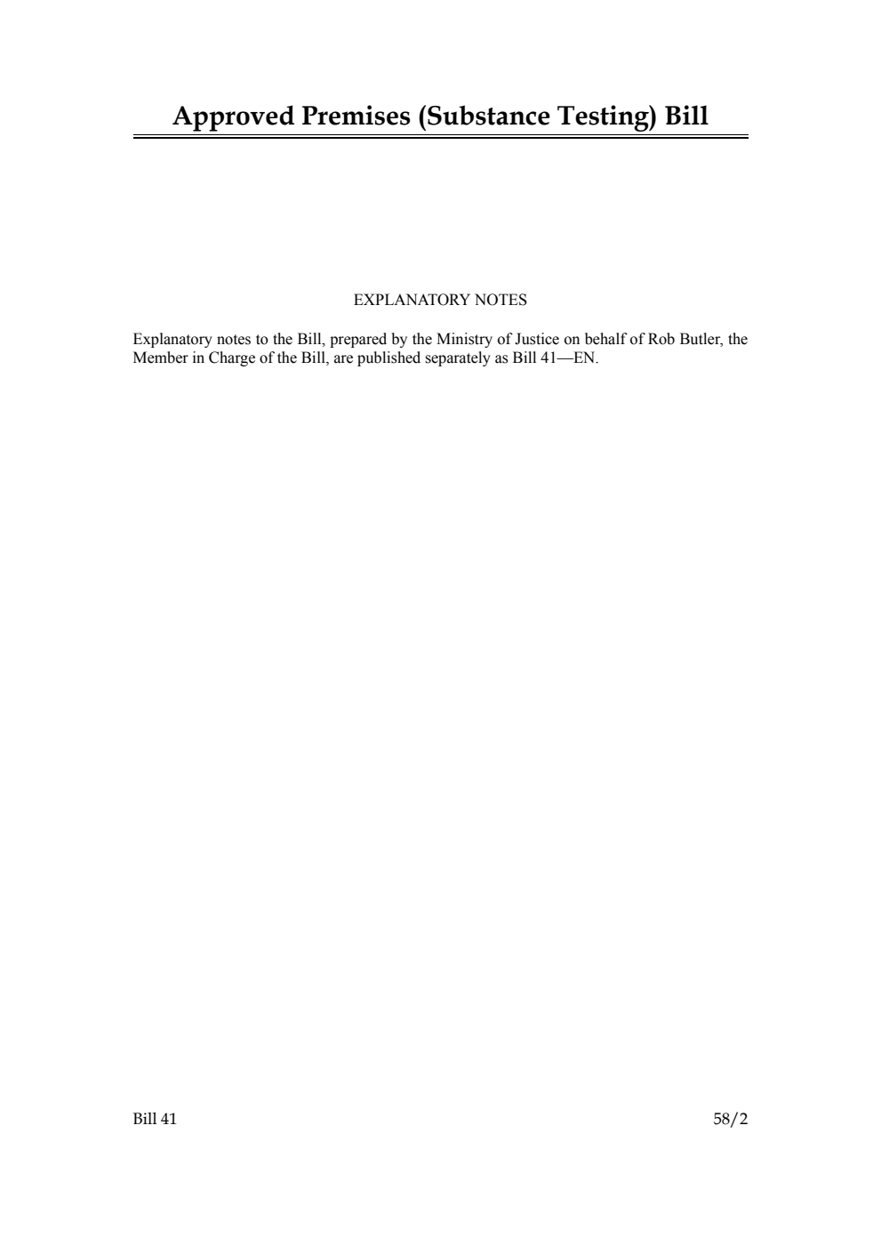 Approved Premises (Substance Testing) Bill