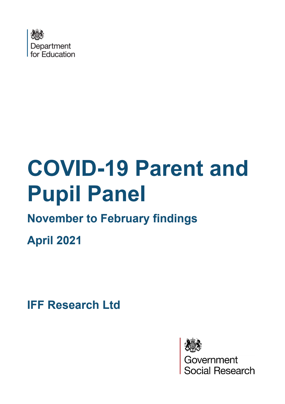 DFE-RR1121 COVID-19 Parent and Pupil Panel. November to February findings. April 2021