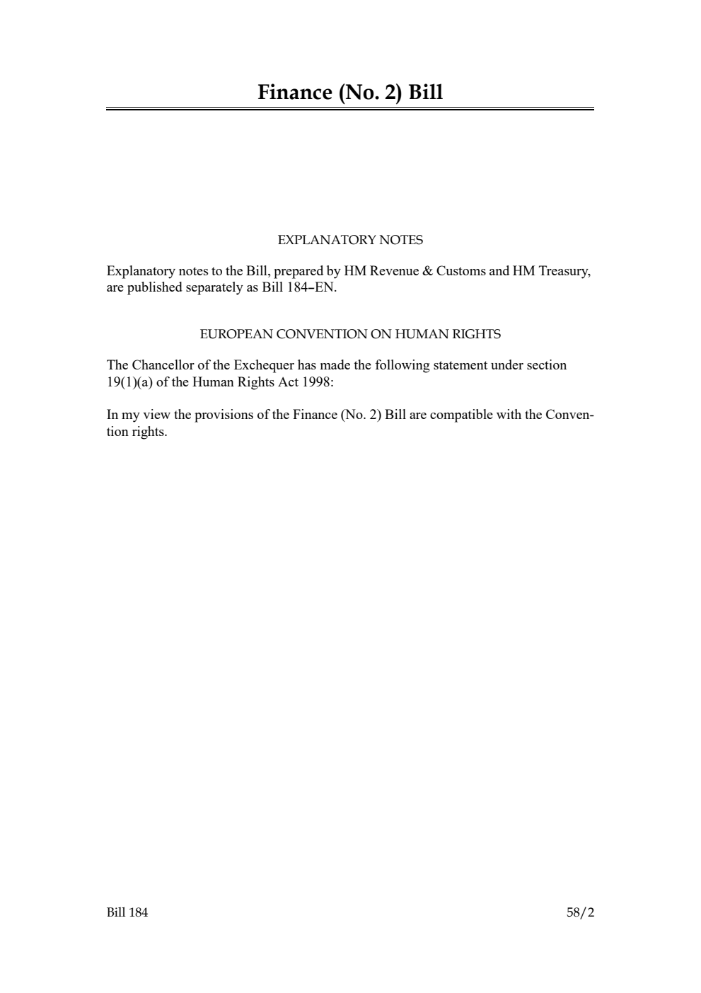 Finance (No. 2) Bill