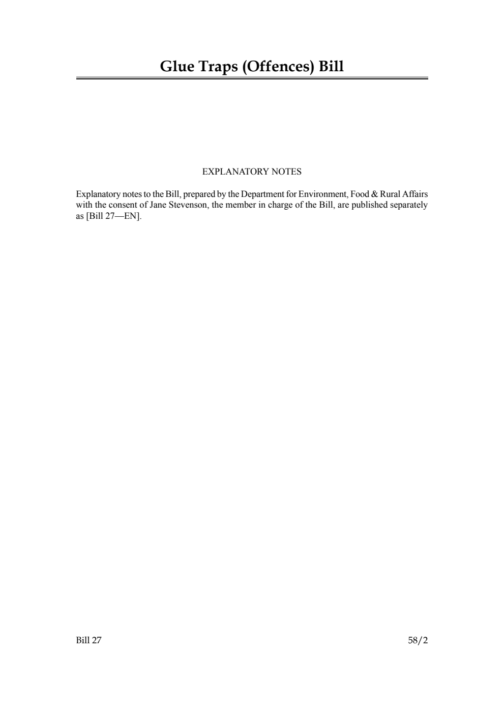 Glue Traps (Offences) Bill