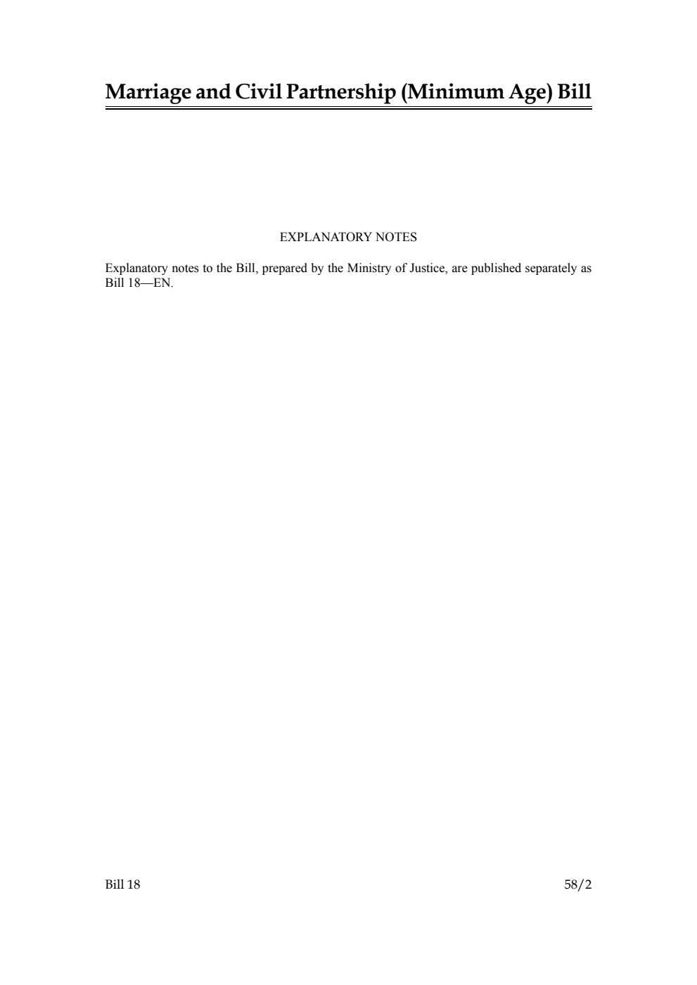 Marriage and Civil Partnership (Minimum Age) Bill