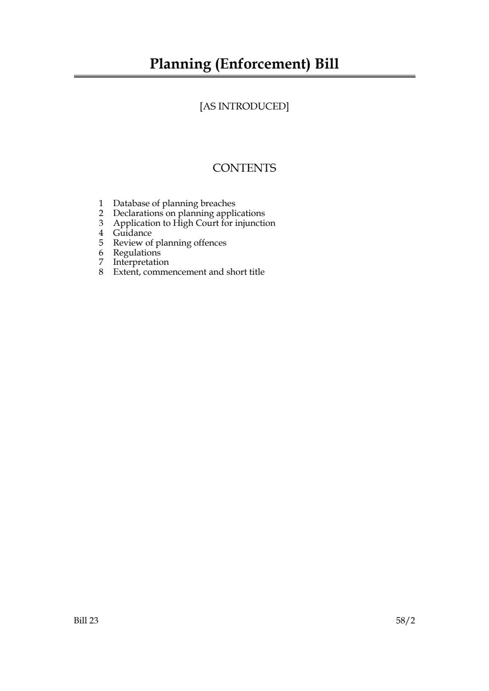 Planning (Enforcement) Bill