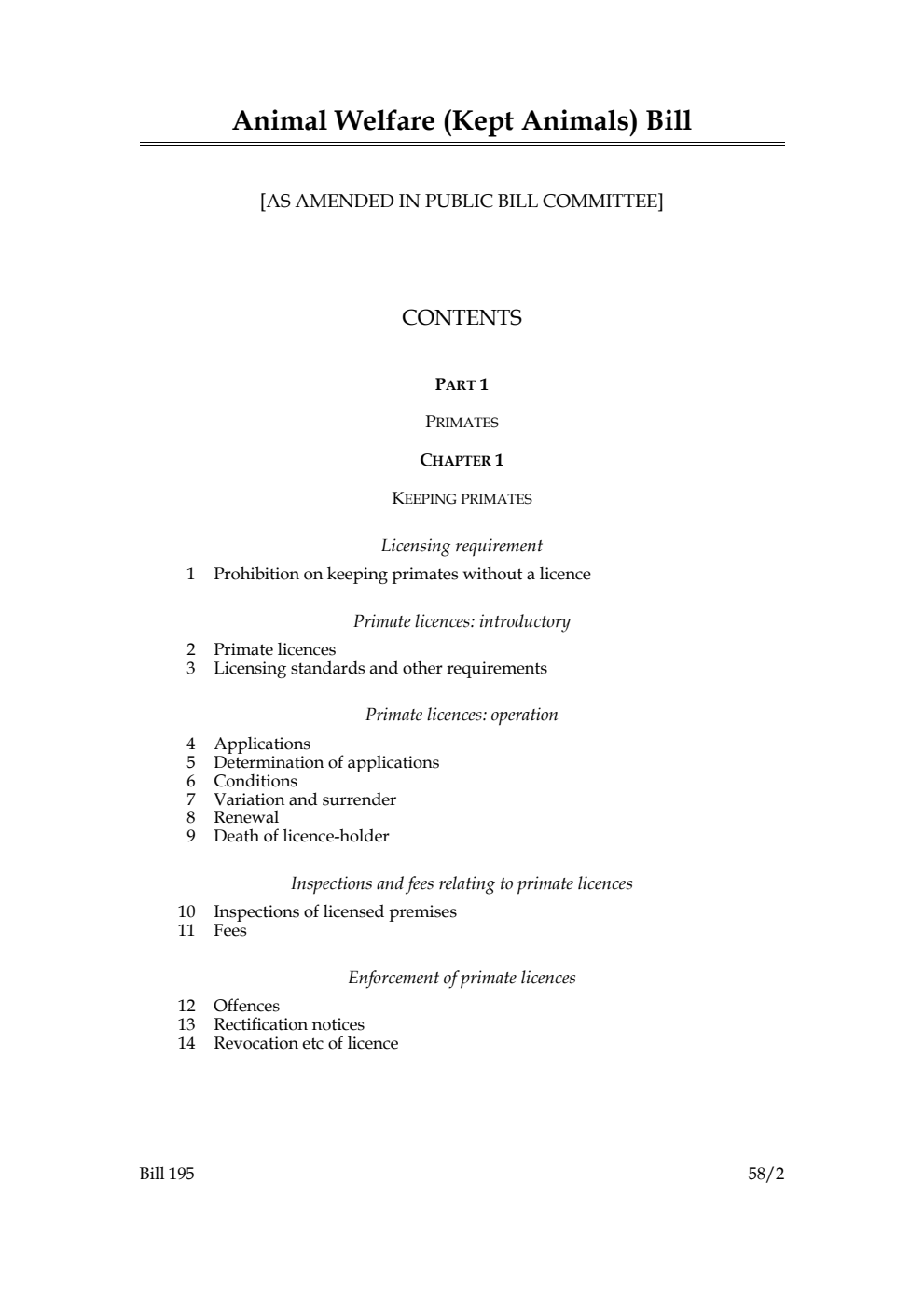 Animal Welfare (Kept Animals) Bill [as amended in Public Bill Committee]
