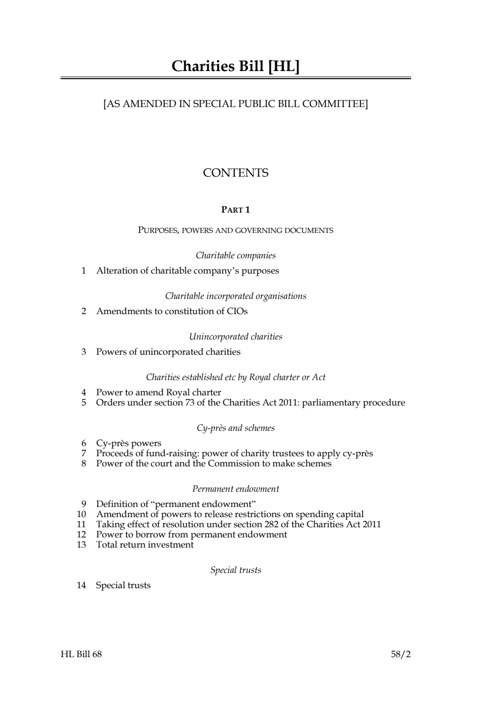 Charities Bill [as amended in Special Public Bill Committee]