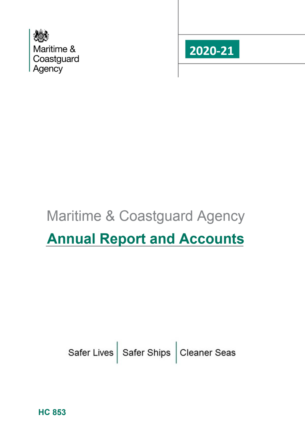 Maritime & Coastguard Agency Annual Report and Accounts 2020-2021