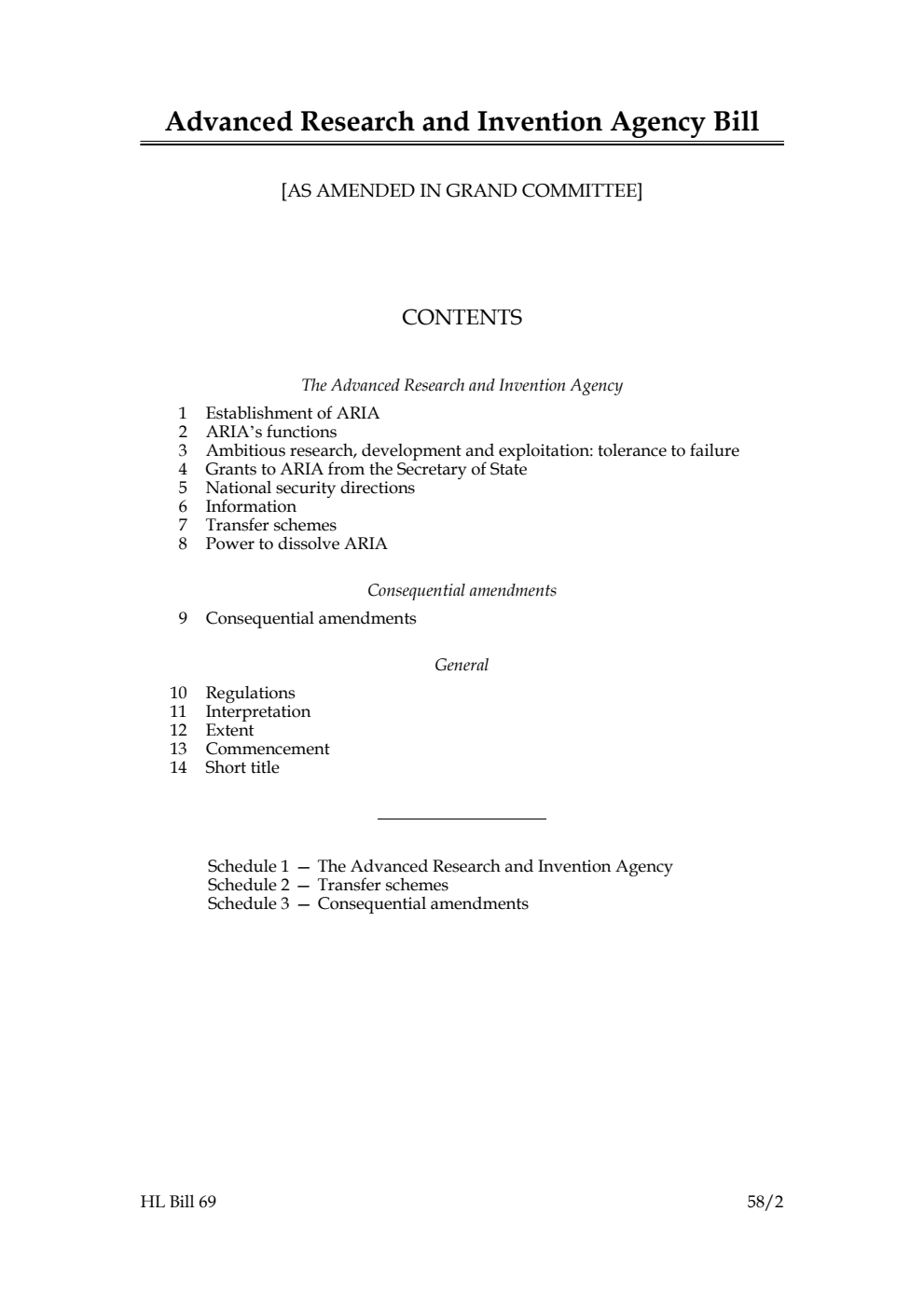 Advanced Research and Invention Agency Bill [as amended in Grand Committee]