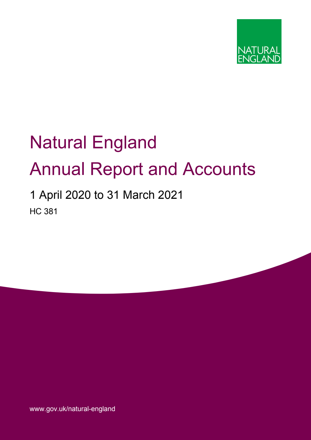 Natural England Annual Report and Accounts 1 April 2020 to 31 March 2021