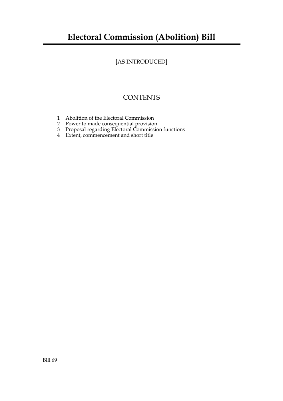 Electoral Commission (Abolition) Bill