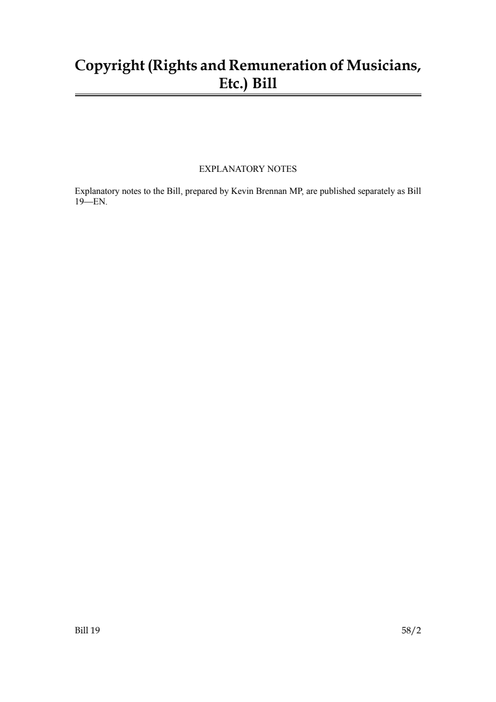 Copyright (Rights and Remuneration of Musicians, Etc.) Bill