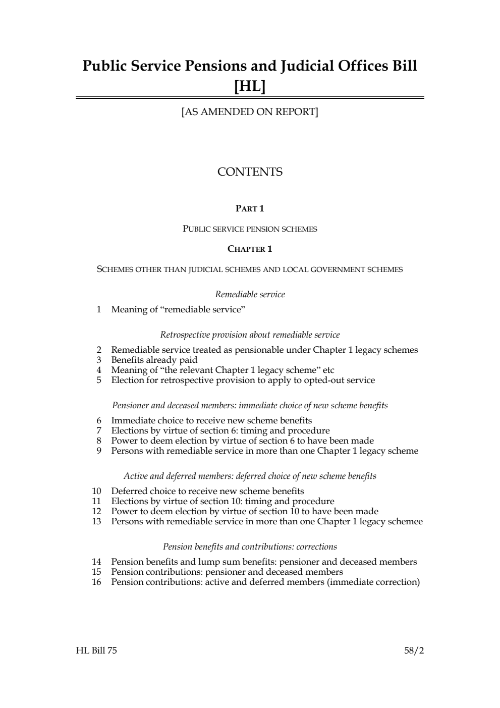Public Service Pensions and Judicial Offices Bill [as amended on Report]