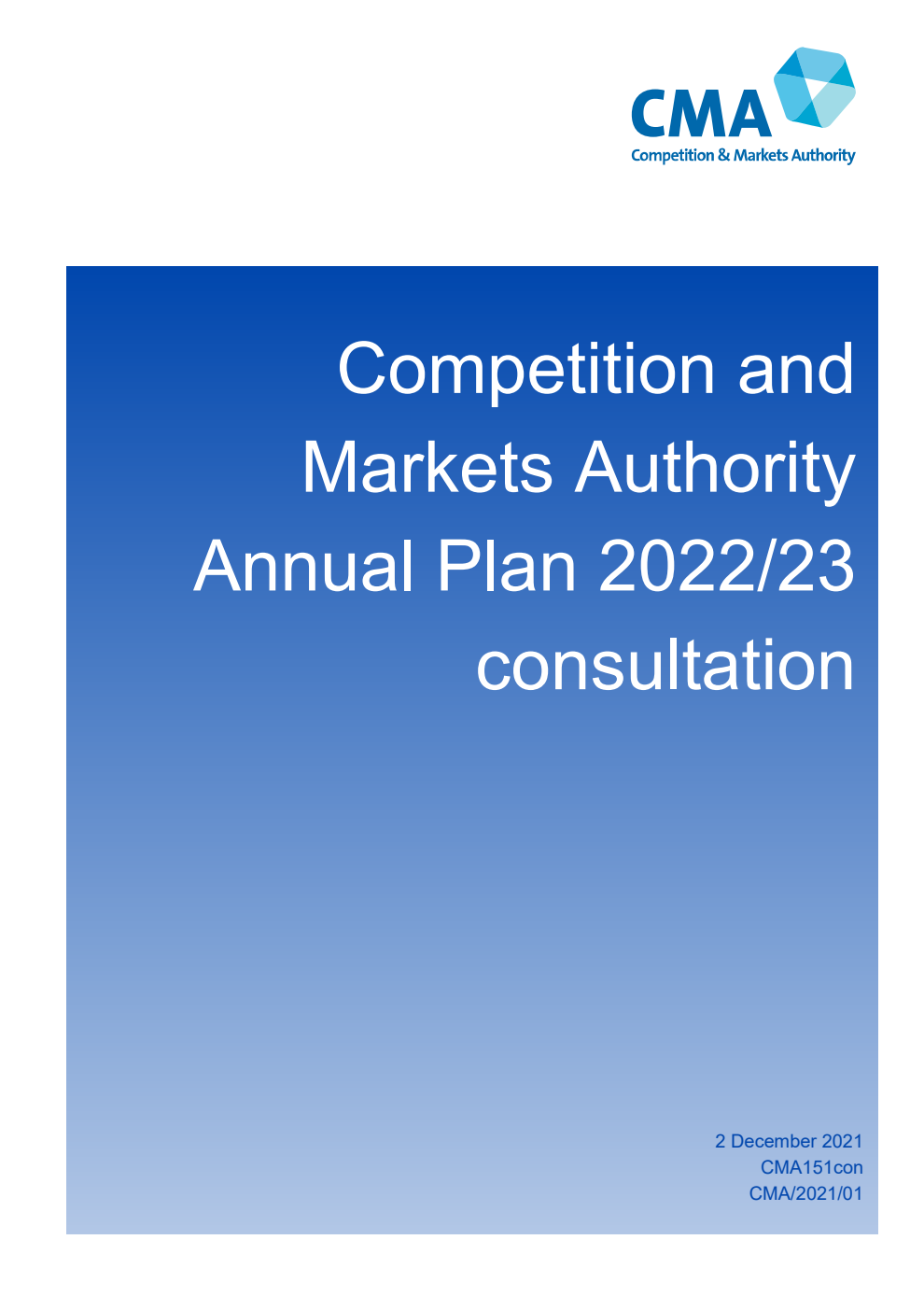 Competition and Markets Authority Annual Plan 2022/23 consultation