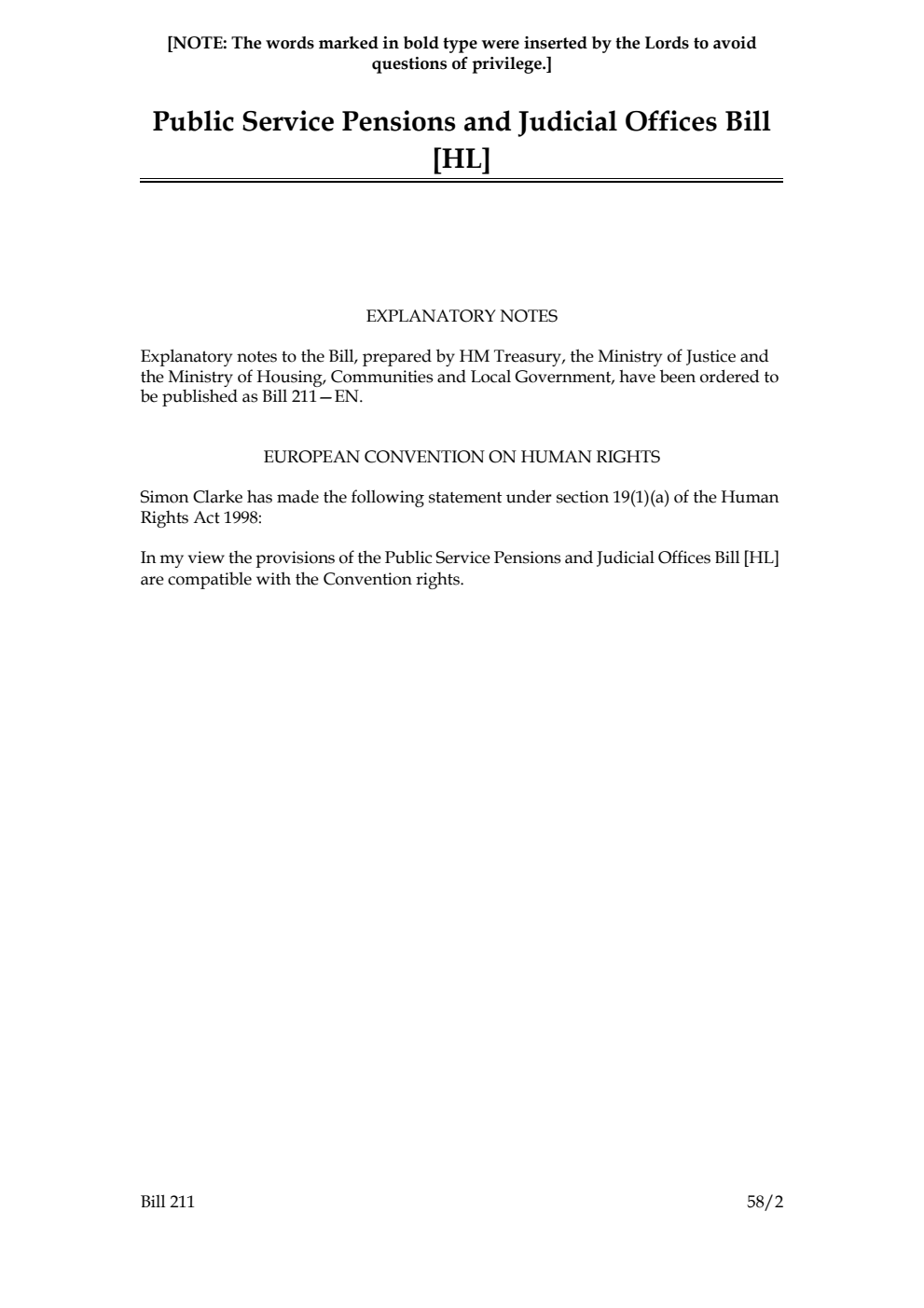 Public Service Pensions and Judicial Offices Bill