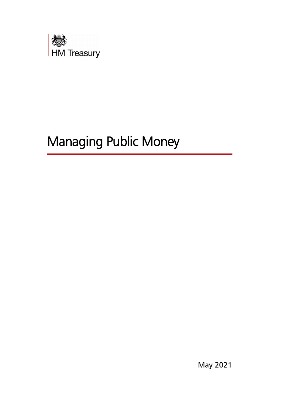 Managing public money with annexes. May 2021
