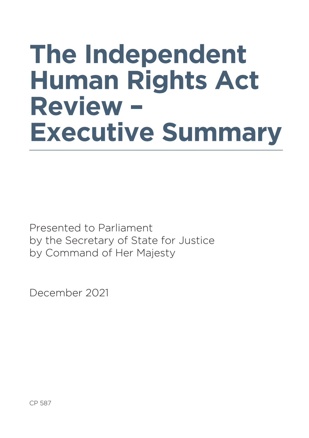The Independent Human Rights Act Review – Executive Summary