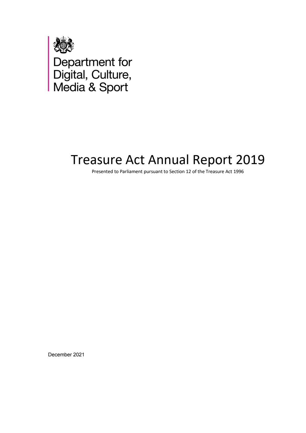 Treasure Act Annual Report 2019
