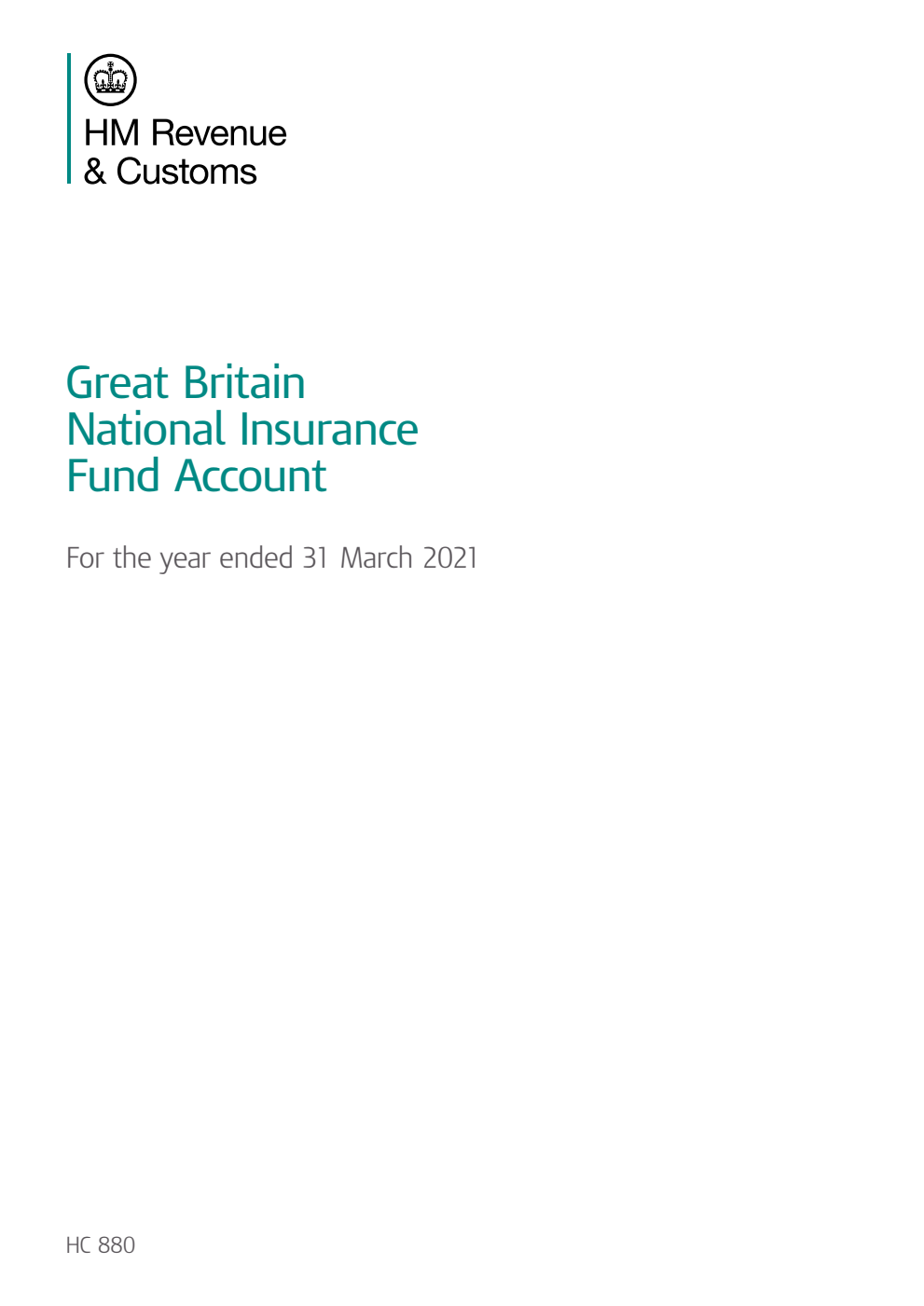 Great Britain National Insurance Fund Account for the year ended 31 March 2021
