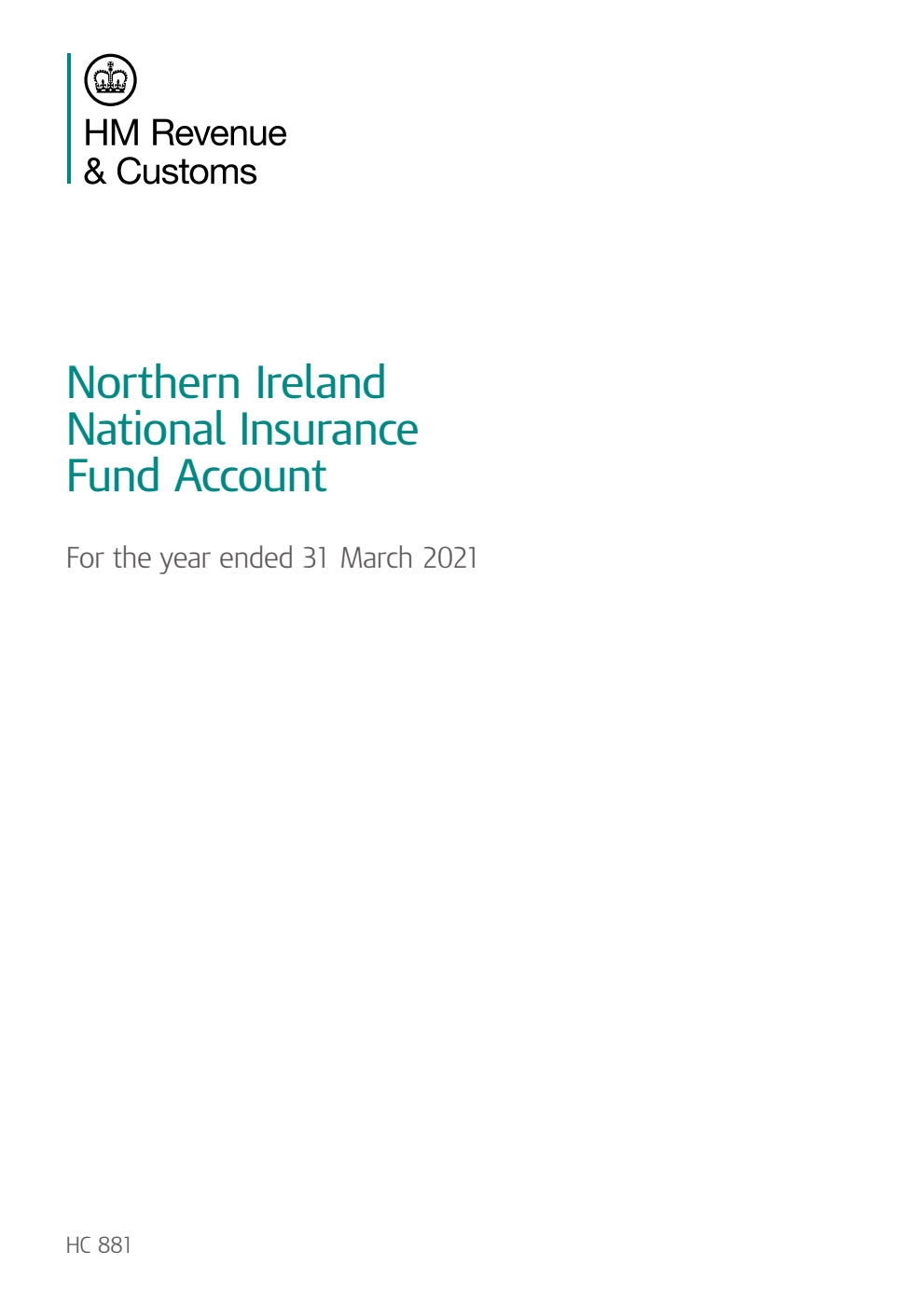 Northern Ireland National Insurance Fund Account for the year ended 31 March 2021