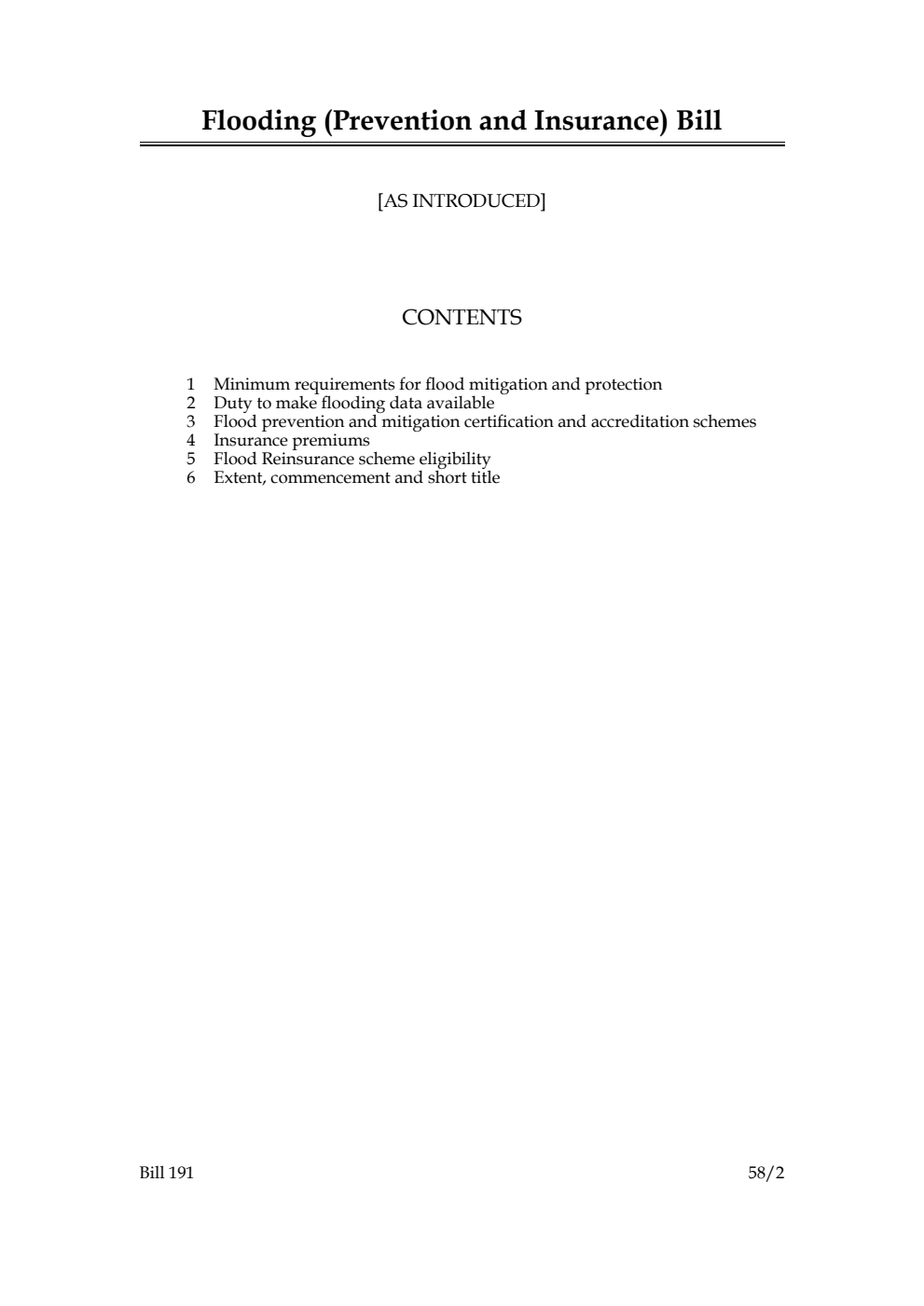 Flooding (Prevention and Insurance) Bill
