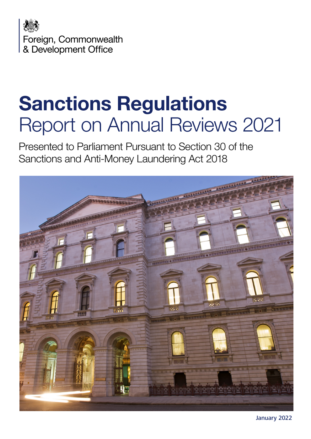 Sanctions Regulations; Report on Annual Reviews 2021