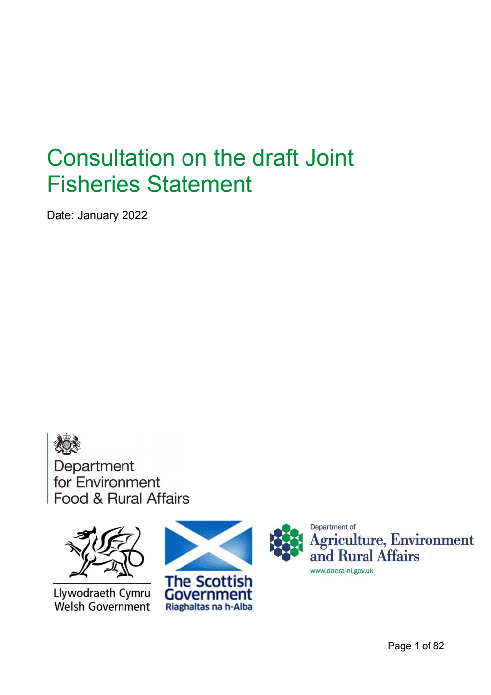 Consultation on the draft Joint Fisheries Statement